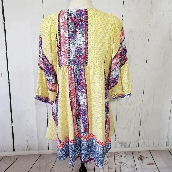 Umgee Boho Patchwork Lace Panel Dress Tunic - Picture 5 of 6